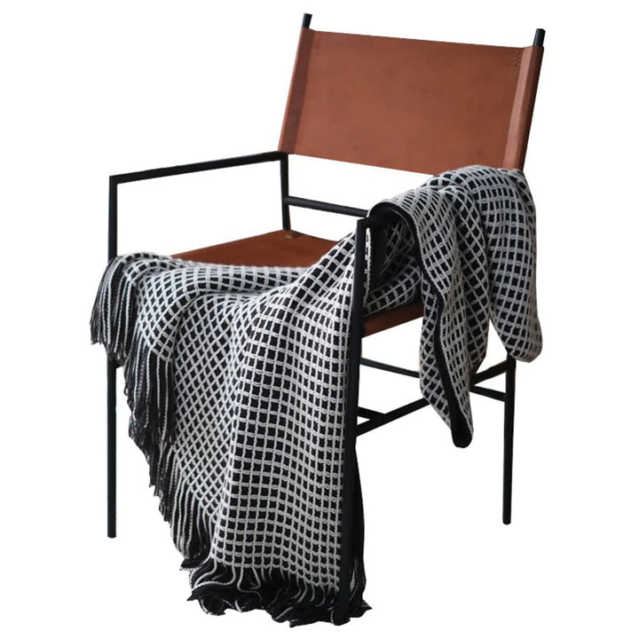 Checker Knitted Throw Blanket