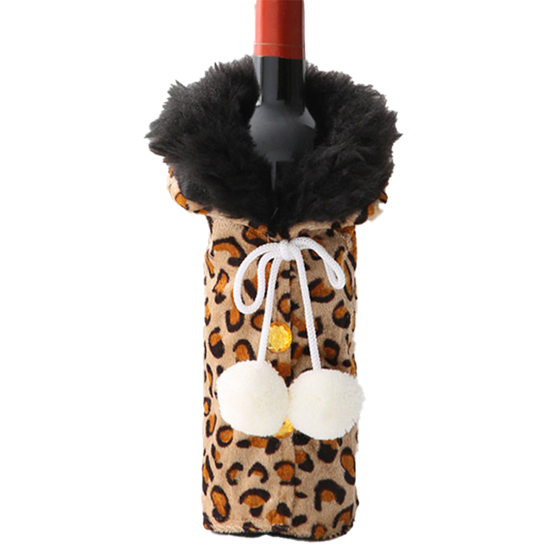 Christmas Fur Collar Wine Bottle Cover