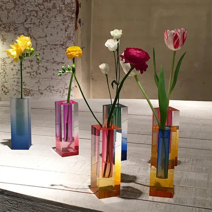 Modern Acrylic Pillar Bud Vase