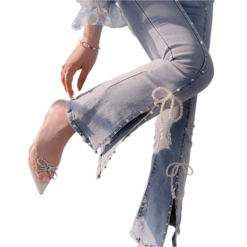 Bow Tie High Waisted Jeans