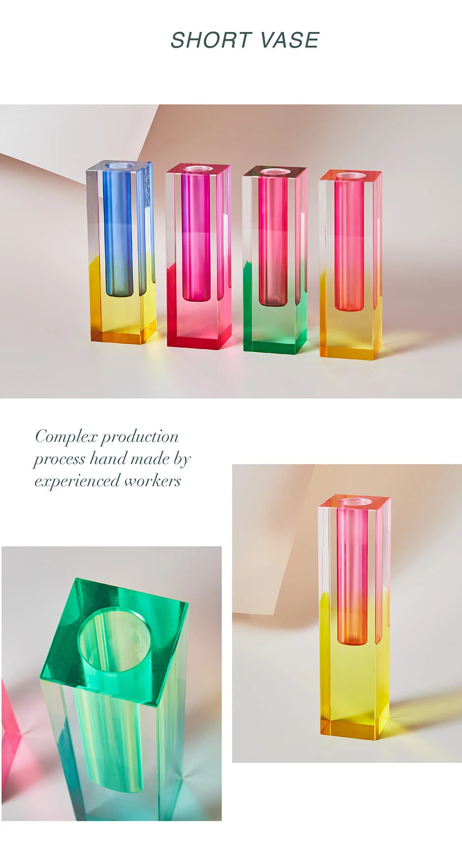 Modern Acrylic Pillar Bud Vase