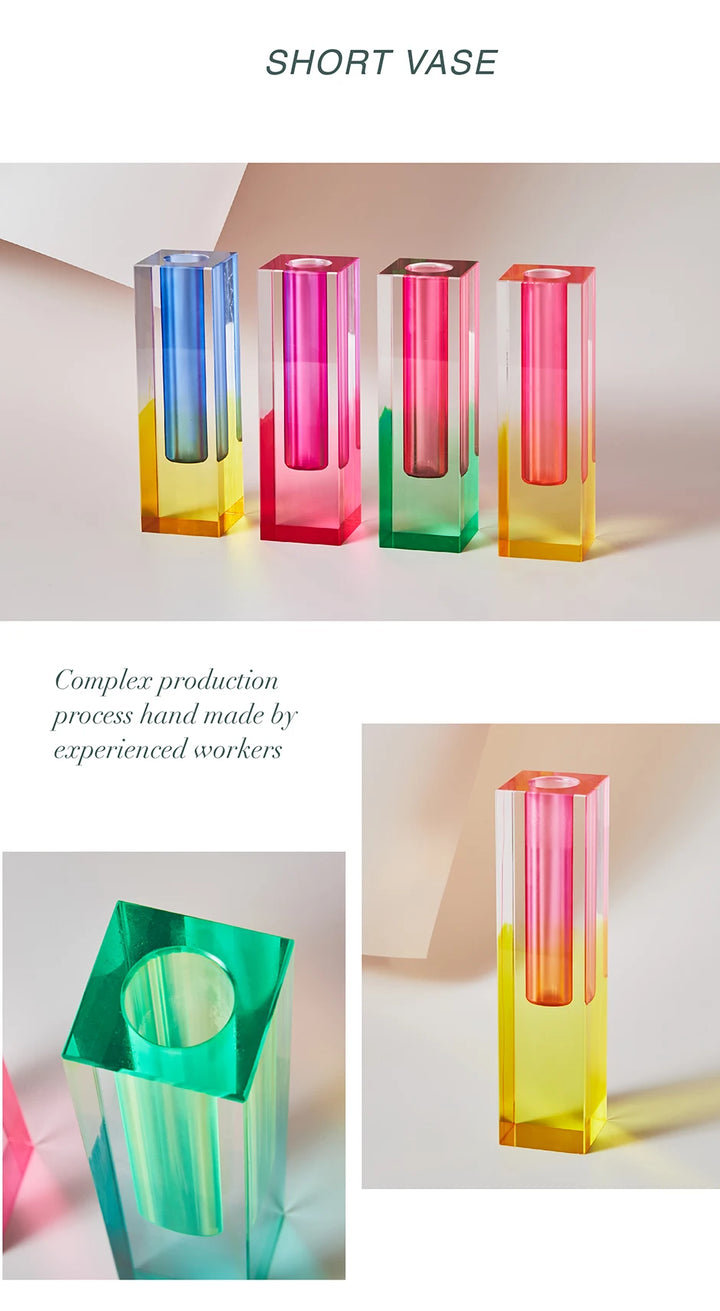 Modern Acrylic Pillar Bud Vase
