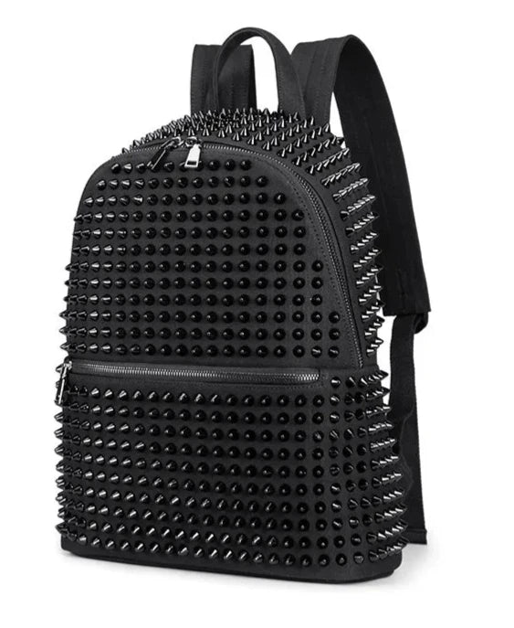 Leather Rivet Black Backpack