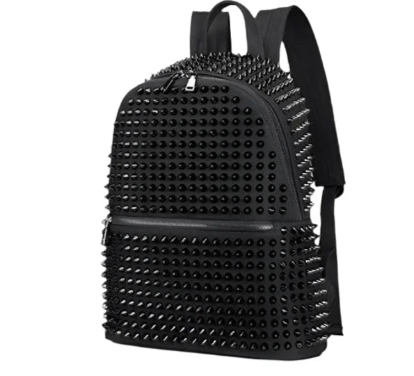 Leather Rivet Black Backpack