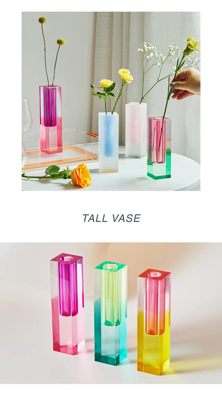 Modern Acrylic Pillar Bud Vase