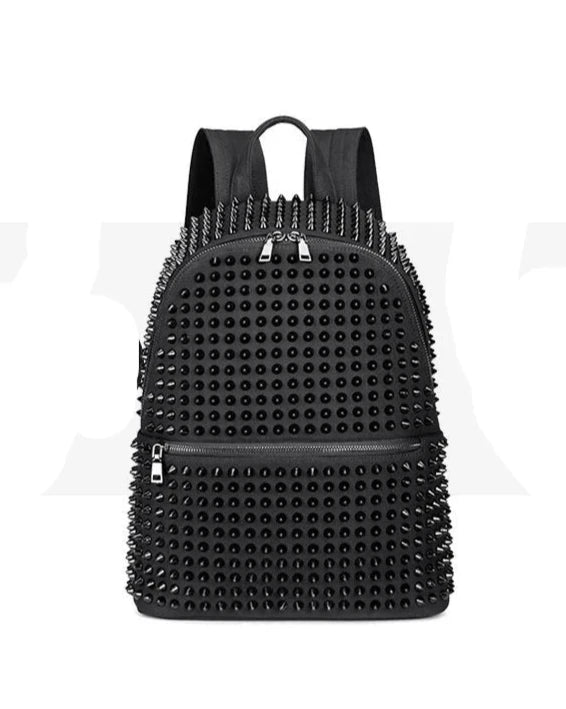 Leather Rivet Black Backpack