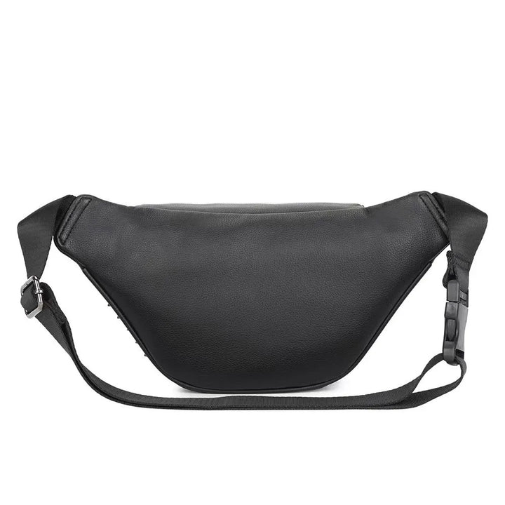 Black Vegan Leather Fanny Waist Purse