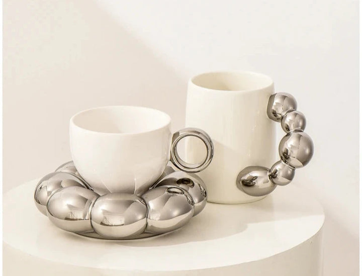 Nordic Silver Ceramic Coffee Cup