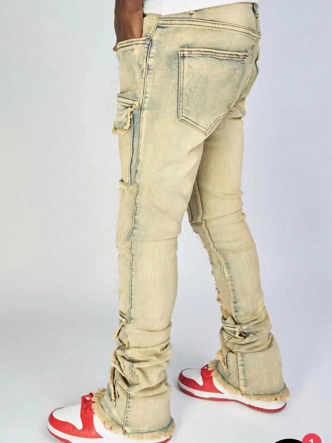 Retro Stretchy Cargo Jeans
