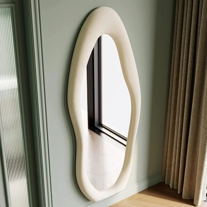 White Flannel-Wrapped Mirror