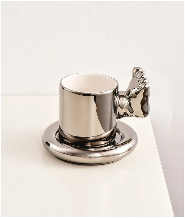 Nordic Silver Ceramic Coffee Cup