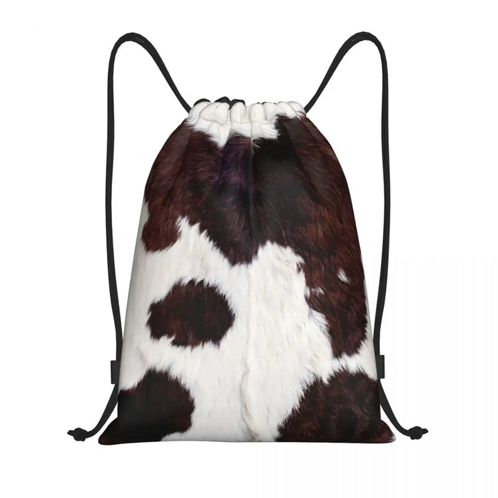 Cow Hide Drawstring Bag