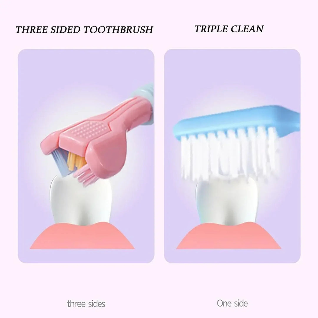 Three Sided Soft Hair Tooth Toothbrush