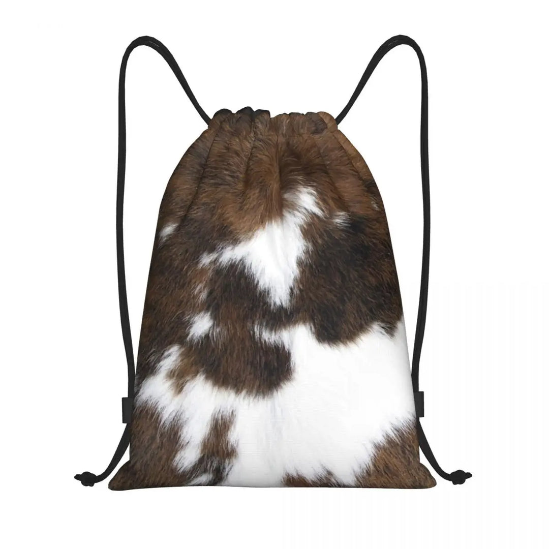 Cow Hide Drawstring Bag