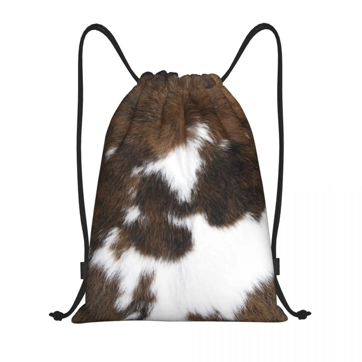 Cow Hide Drawstring Bag