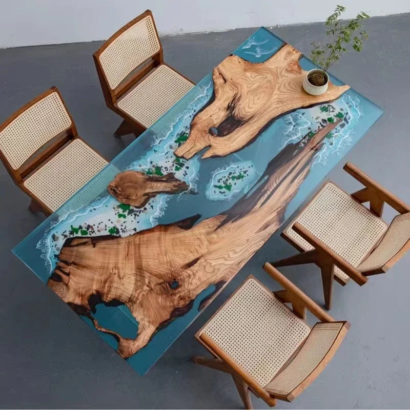 Epoxy Solid Wood Ocean Coffee Table