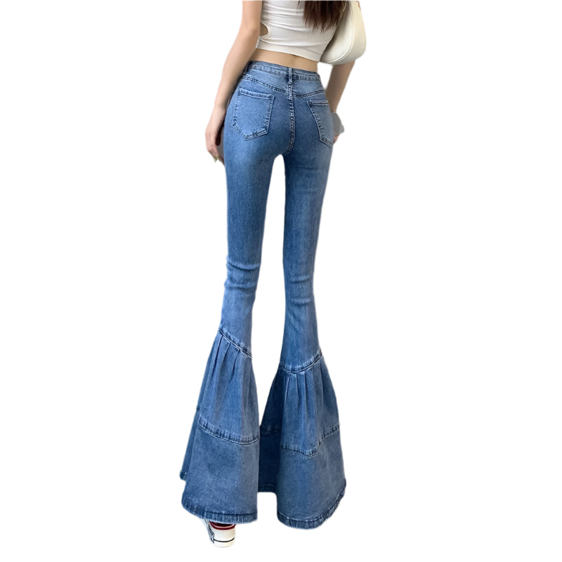 Flared Fringed Tassel Split Skinny Jean