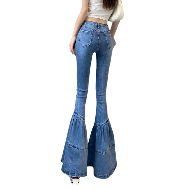 Flared Fringed Tassel Split Skinny Jean