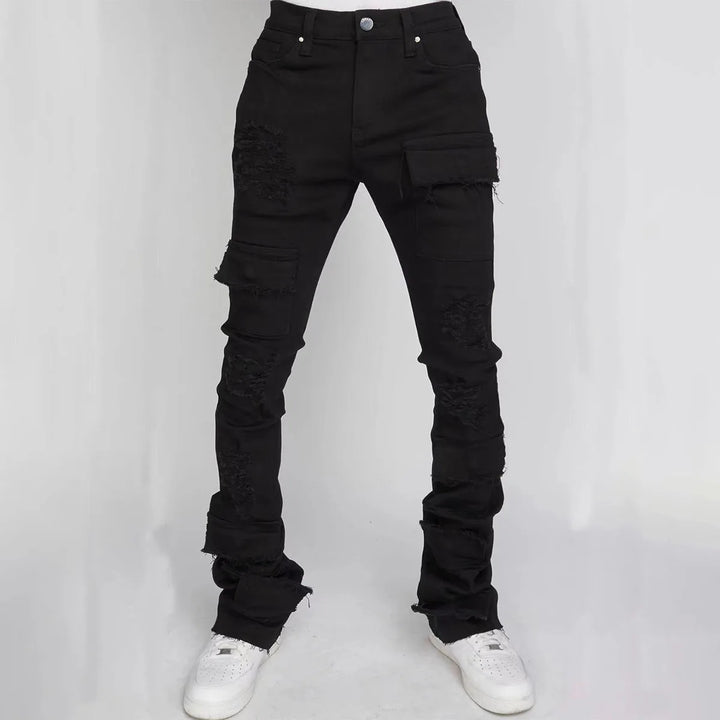 Retro Stretchy Cargo Jeans