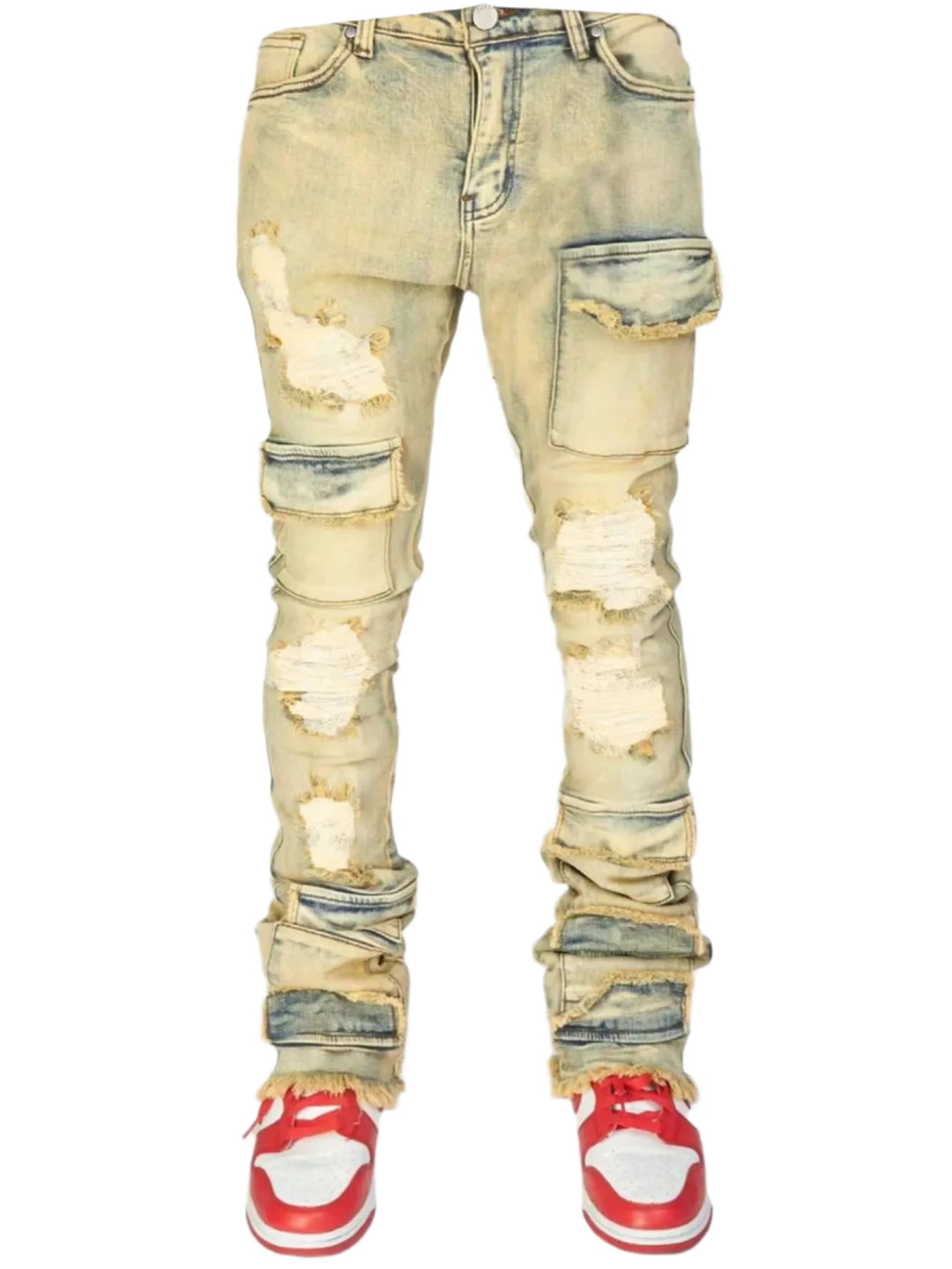 Retro Stretchy Cargo Jeans