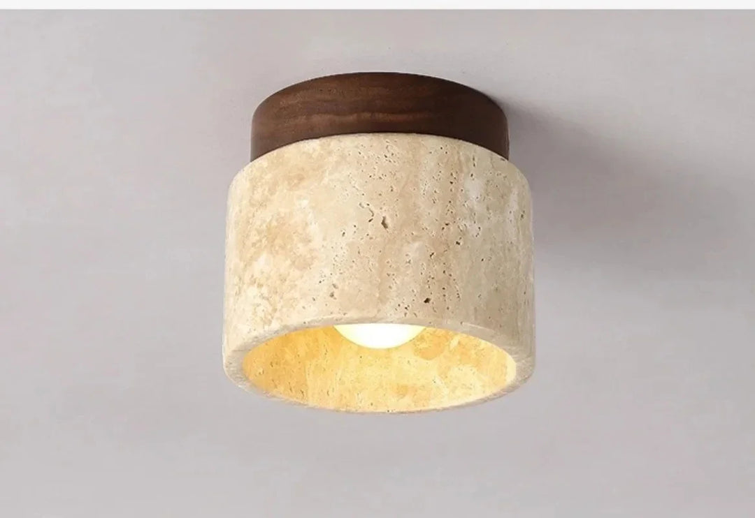 Modern Stone Travertine Ceiling Lamp