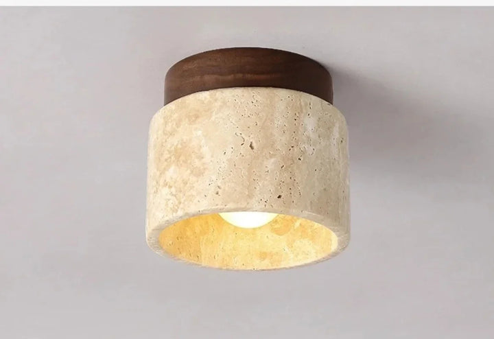 Modern Stone Travertine Ceiling Lamp