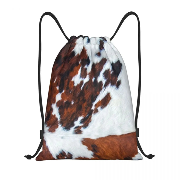 Cow Hide Drawstring Bag