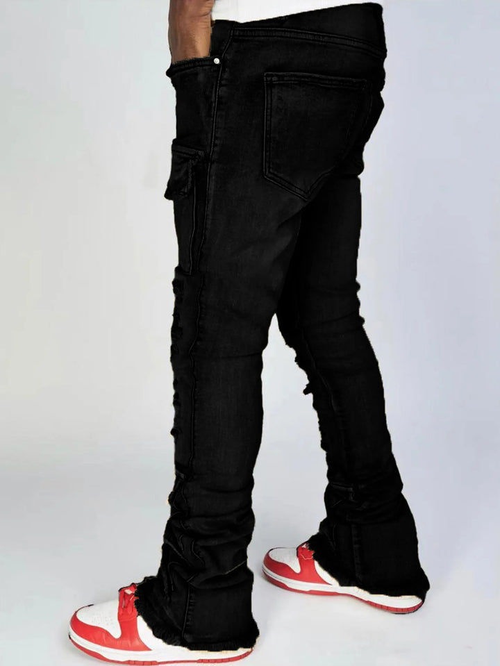 Retro Stretchy Cargo Jeans