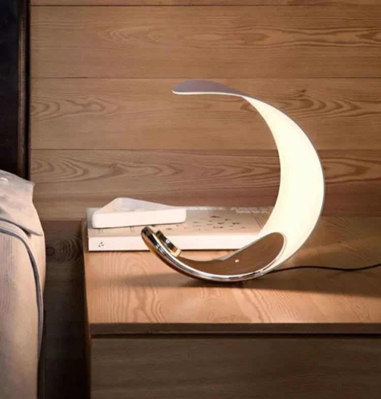 Modern Half-Moon LED Touch Lamp