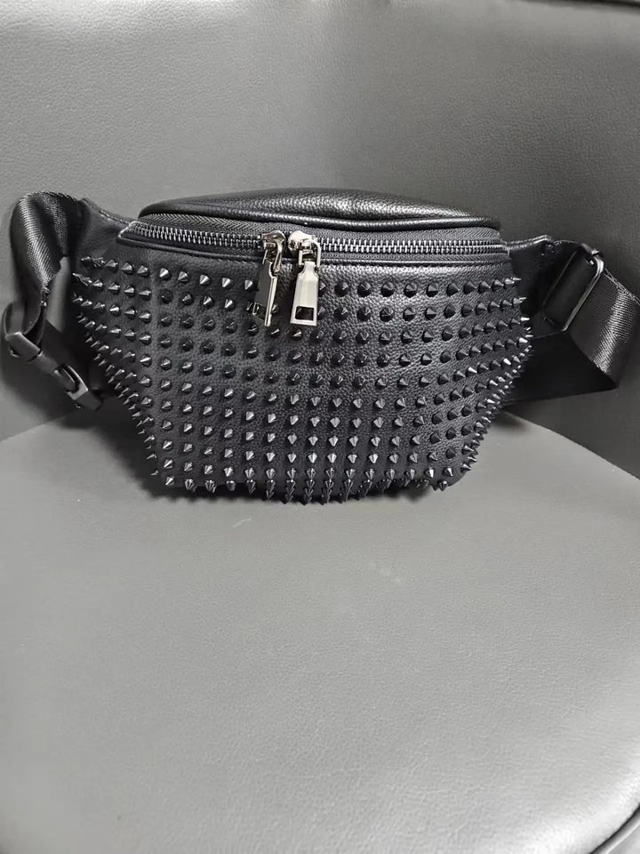 Black Vegan Leather Fanny Waist Purse