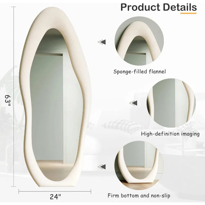 White Flannel-Wrapped Mirror