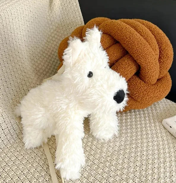 Plush doll dog shoulder bag