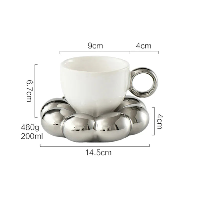 Nordic Silver Ceramic Coffee Cup