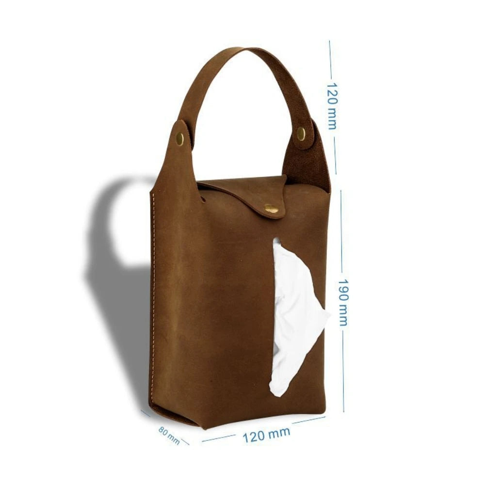 Retro Leather Tissue Box