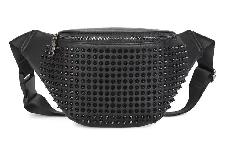 Black Vegan Leather Fanny Waist Purse