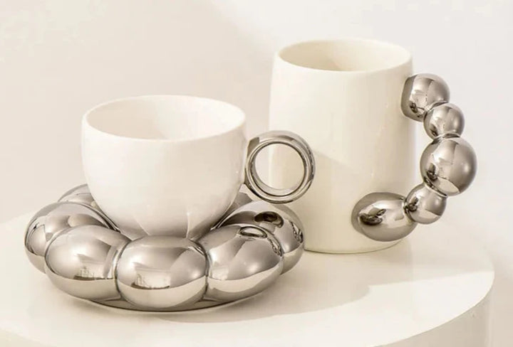 Nordic Silver Ceramic Coffee Cup