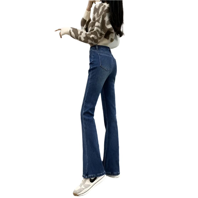 Denim & Fleece Flare Jeans