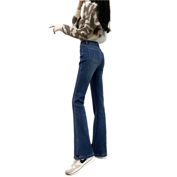 Denim & Fleece Flare Jeans