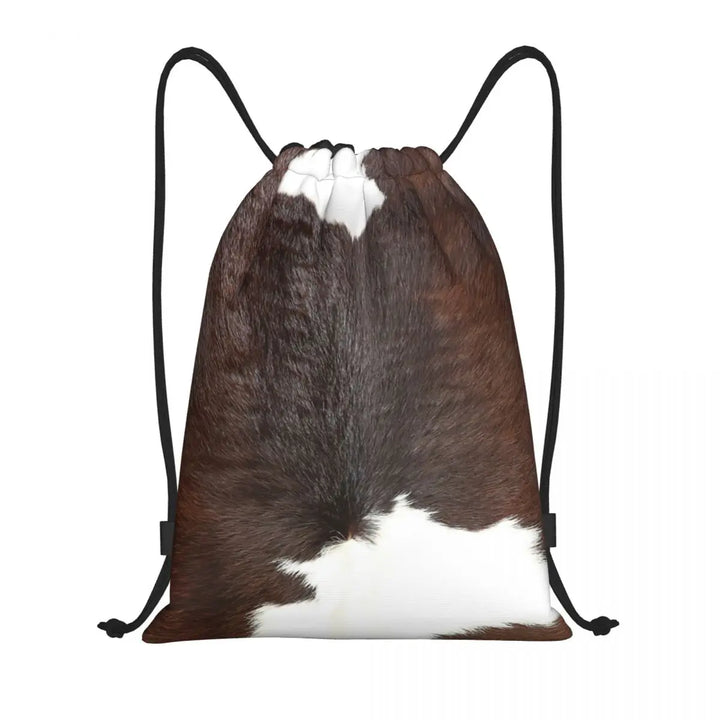 Cow Hide Drawstring Bag