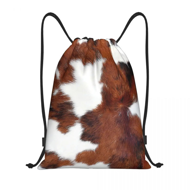 Cow Hide Drawstring Bag