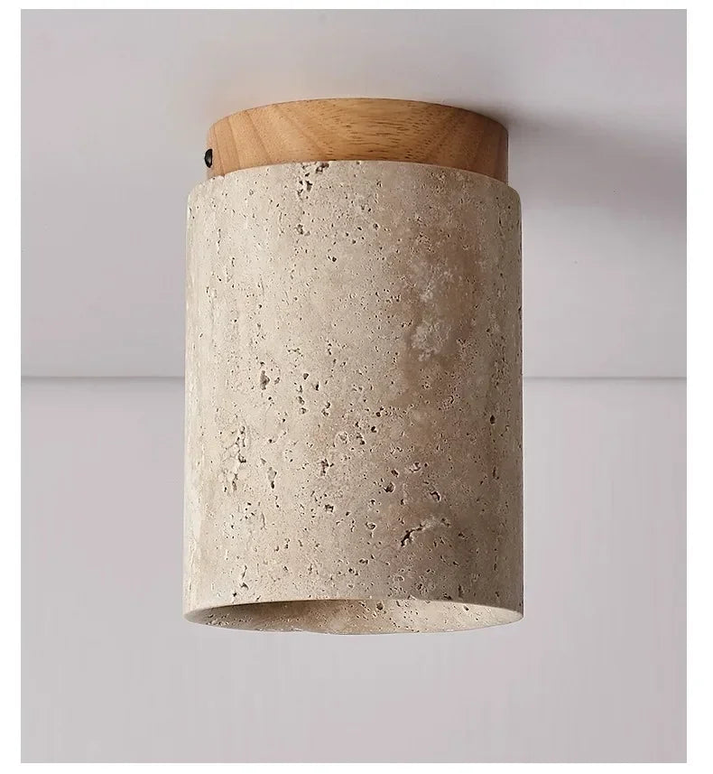 Modern Stone Travertine Ceiling Lamp