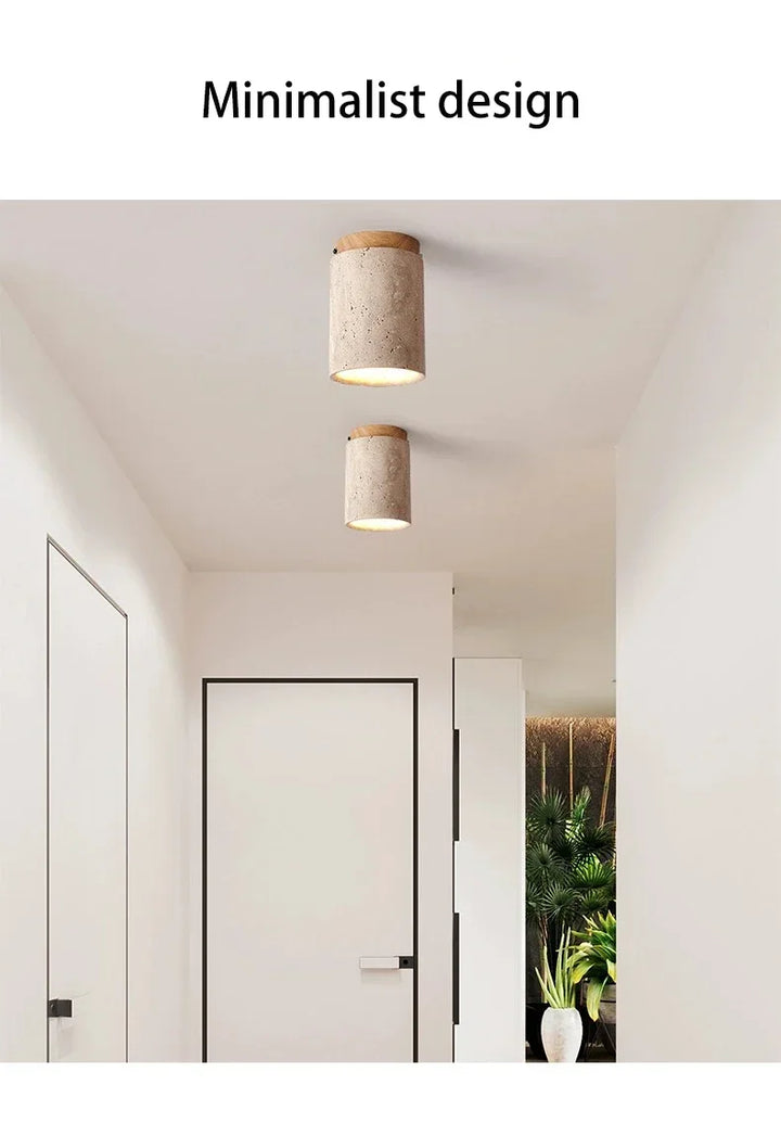 Modern Stone Travertine Ceiling Lamp