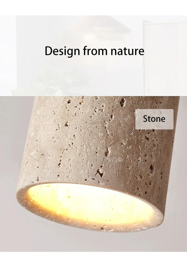 Modern Stone Travertine Ceiling Lamp