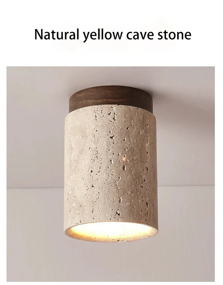 Modern Stone Travertine Ceiling Lamp