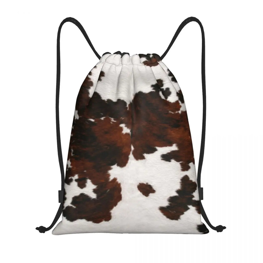 Cow Hide Drawstring Bag