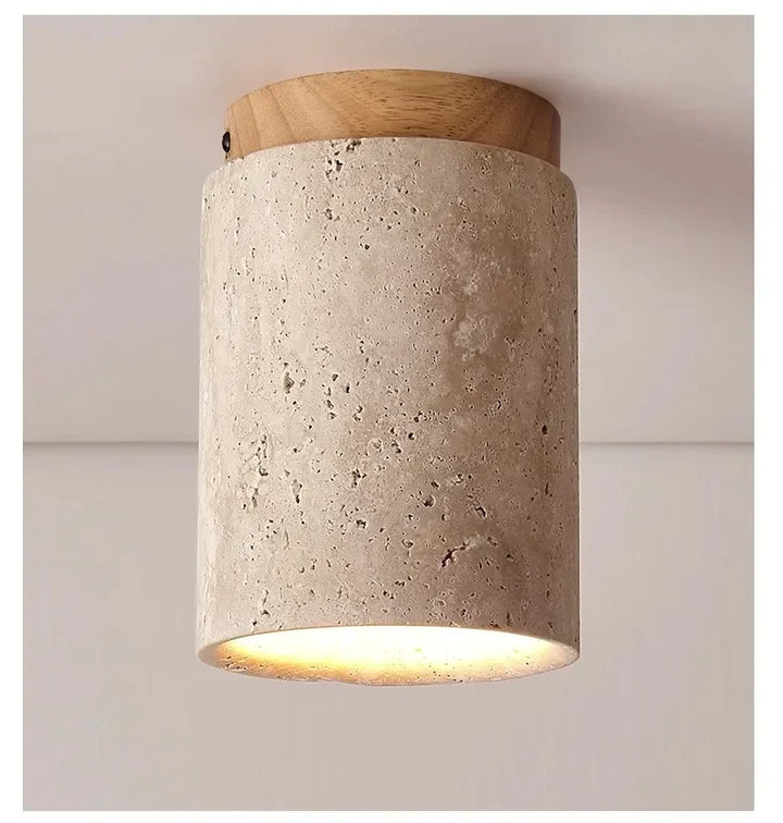 Modern Stone Travertine Ceiling Lamp