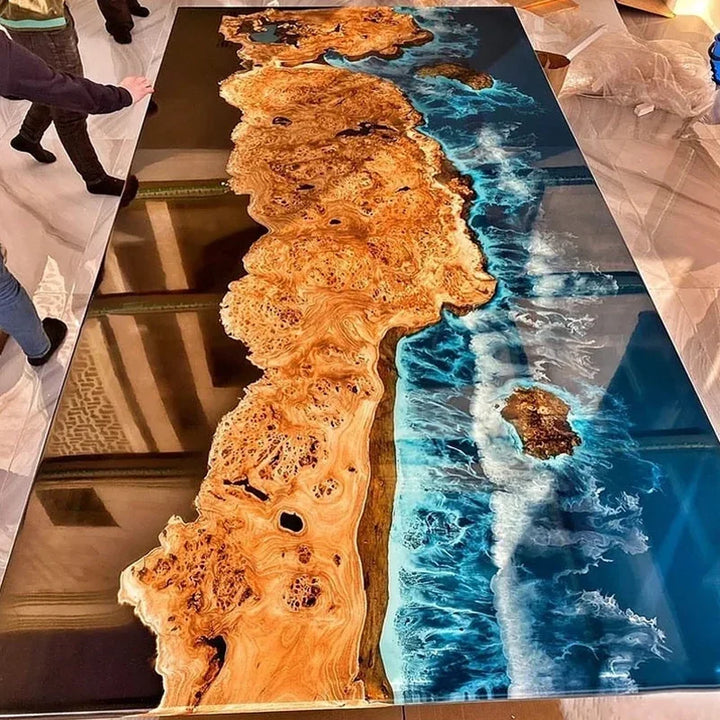 Epoxy Solid Wood Ocean Coffee Table