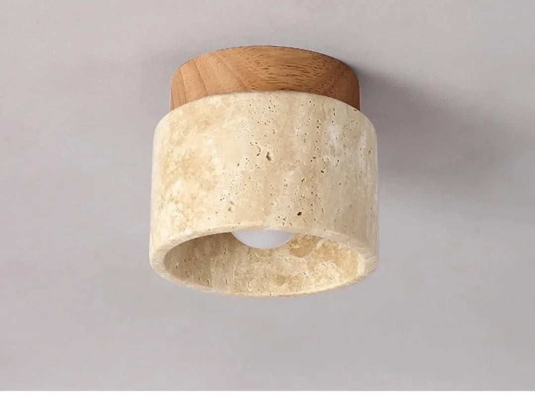 Modern Stone Travertine Ceiling Lamp