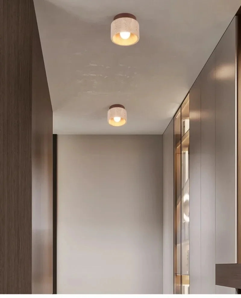 Modern Stone Travertine Ceiling Lamp