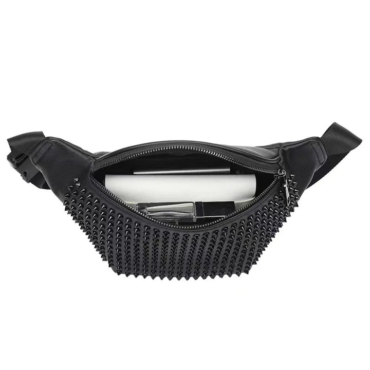 Black Vegan Leather Fanny Waist Purse